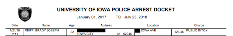 Illustration for article titled Iowa Football Player Arrested For Foolishly Thinking The Police Want Drunk Students To Get Home Safely